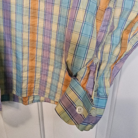 Alan Flusser Pastel Plaid Men's Shirt Men's Size XL - Picture 5 of 11